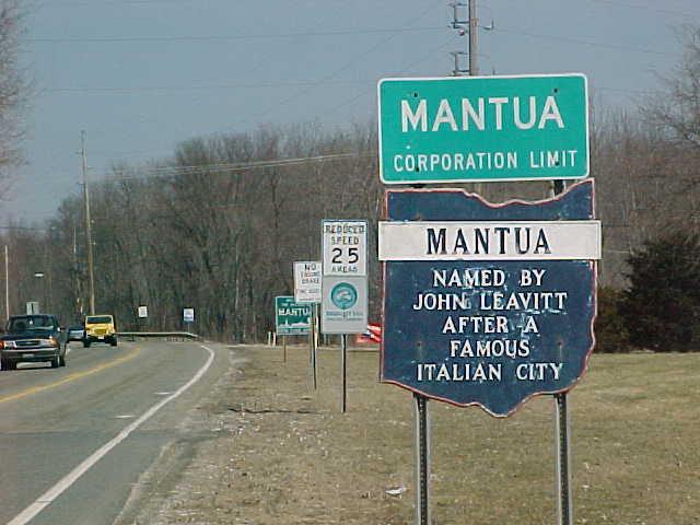 Mantua Corporation Limit Street Sign