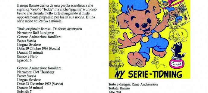 Bamse dal cartone al fumetto Dizionario Movie/comics