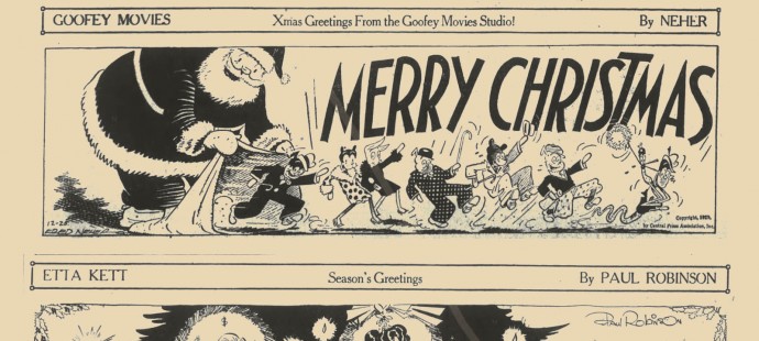 Newspaper Xmas Comic-strips from the past