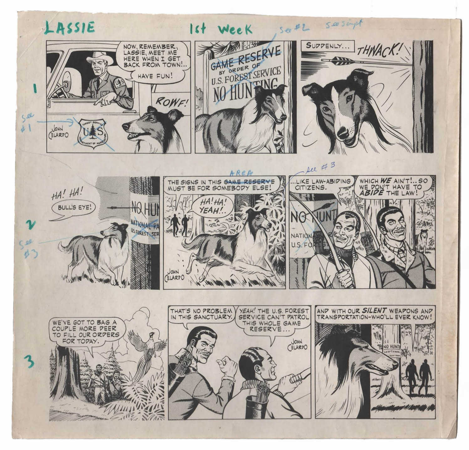 Lassie comic strip by John Celardo