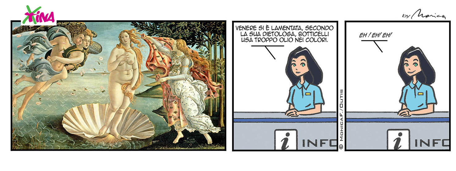 Xtina comic strip and the Botticelli’s Venus