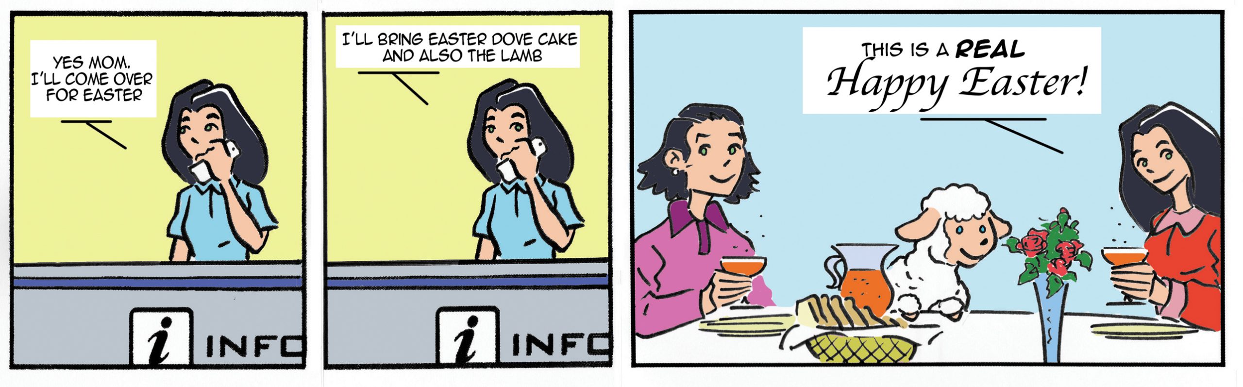 Xtina comic strip for Easter, an evergreen