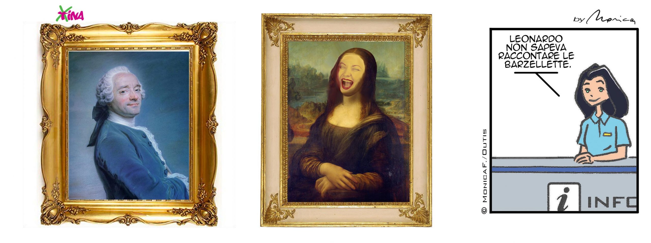 Xtina comic strip Mona Lisa never laughs?