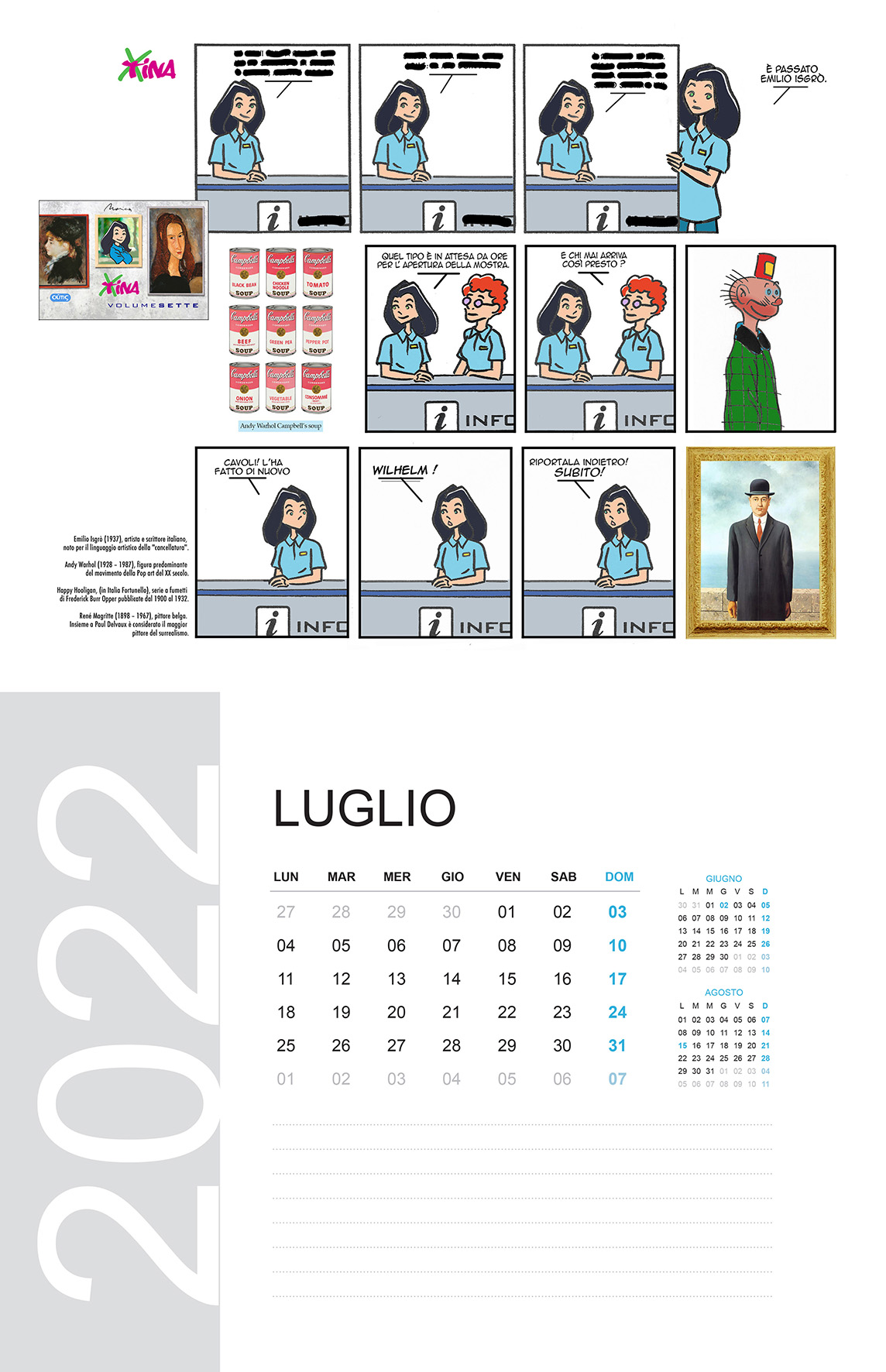 July with Xtina comic strips