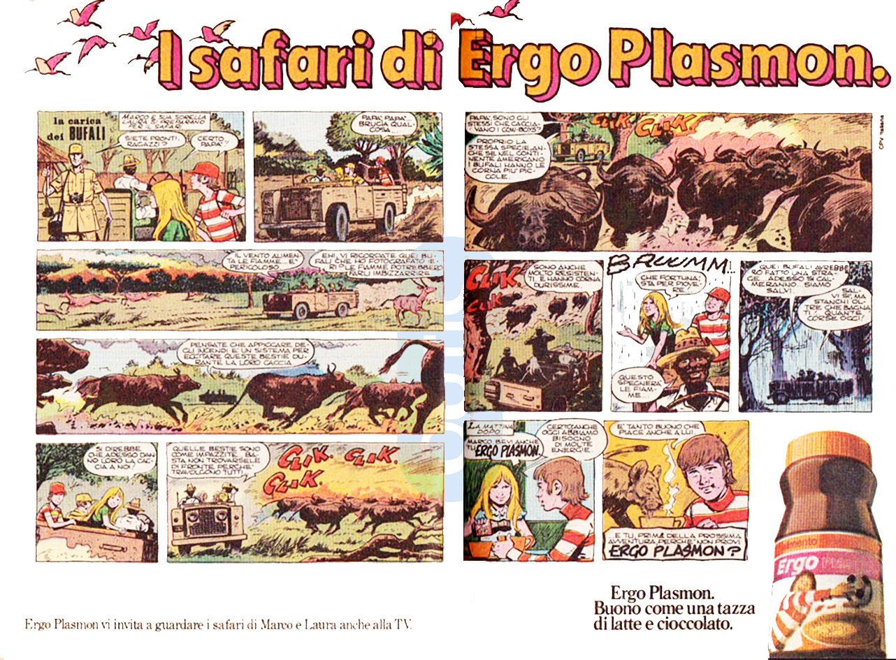 Pubblicità a Fumetti Nevio Zeccara Plasmon TRE
